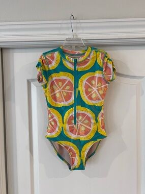 Tea Collection Girls' One-Piece Swimsuit in Teal, Yellow, Pink